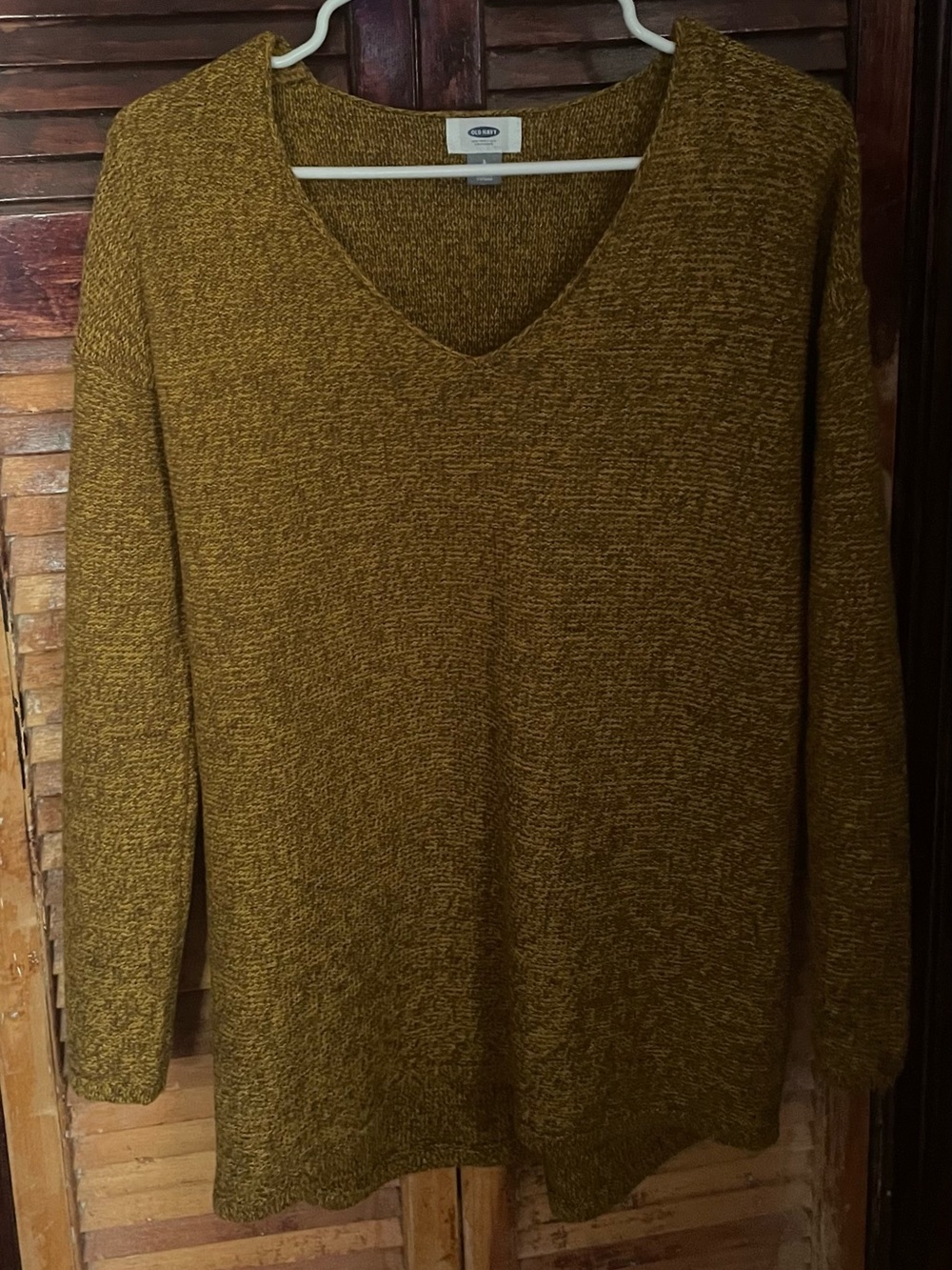 Old Navy Mustard V-Neck Knit Sweater